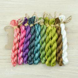 НМул-Кол-3283 Набор ниток OwlForest для схемы «Колибри» (DMC) 28 каунт в 3 нити