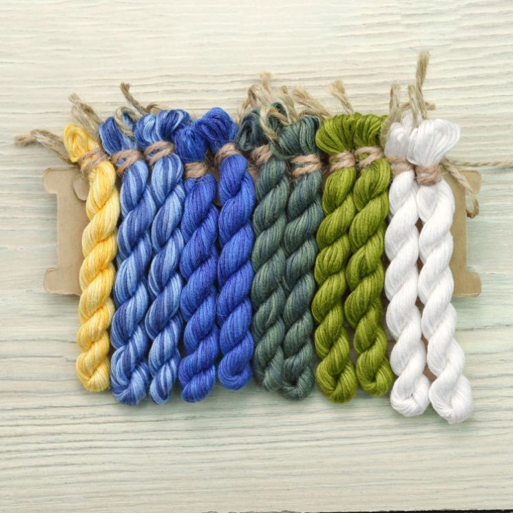 НМул-БТ-2283 Набор ниток OwlForest для схемы «Бабочки в тумане» (ПНК) 28 каунт в 3 нити