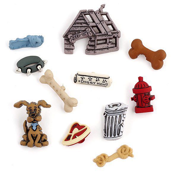 Набор декоративных пуговиц Jesse James "Домашняя собака"