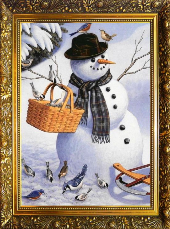 NR-39 Алмазная мозаика Милато "Веселый снеговик"