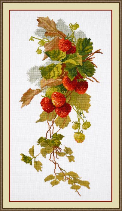 Набор для вышивания крестом ОВЕН "Ветка земляники" 798