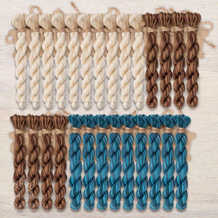 Набор ниток OwlForest для схем «Индейские мотивы» (DMC) 3 цвета «Змей» 28 каунт в 3 нити НМул-ИМЗ173-3283-3 