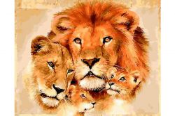 GX 28779 Картина по номерам Paintboy "Львиная семья"