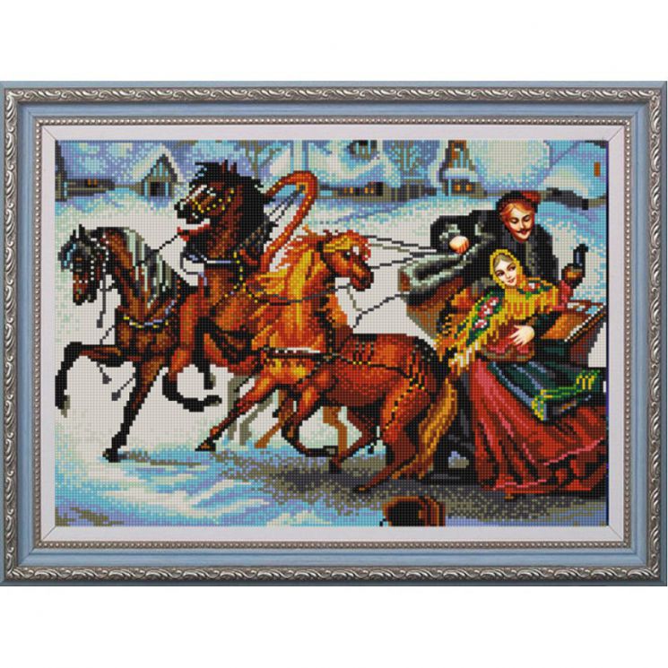 НИК9767 Схема для вышивания Конёк "Тройка лошадей"