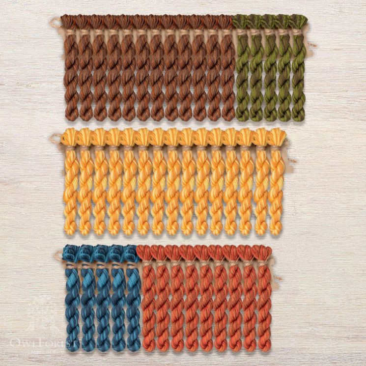 Набор ниток OwlForest для схем «Индейские мотивы» (DMC) 5 цветов"Панно" 32 каунт в 2 нити НМул-ИМП163-3322-5 