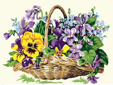 EX 5638 Картина по номерам Paintboy "Корзинка с цветами"