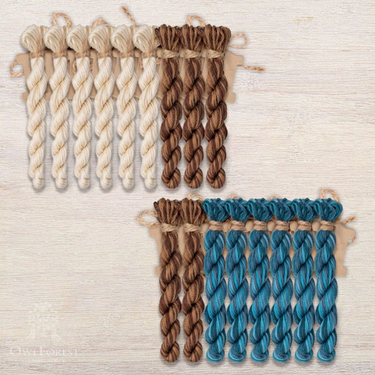 Набор ниток OwlForest для схем «Индейские мотивы» (DMC) 3 цвета "Панно" 40 каунт в 1 нить НМул-ИМП163-3401-3 