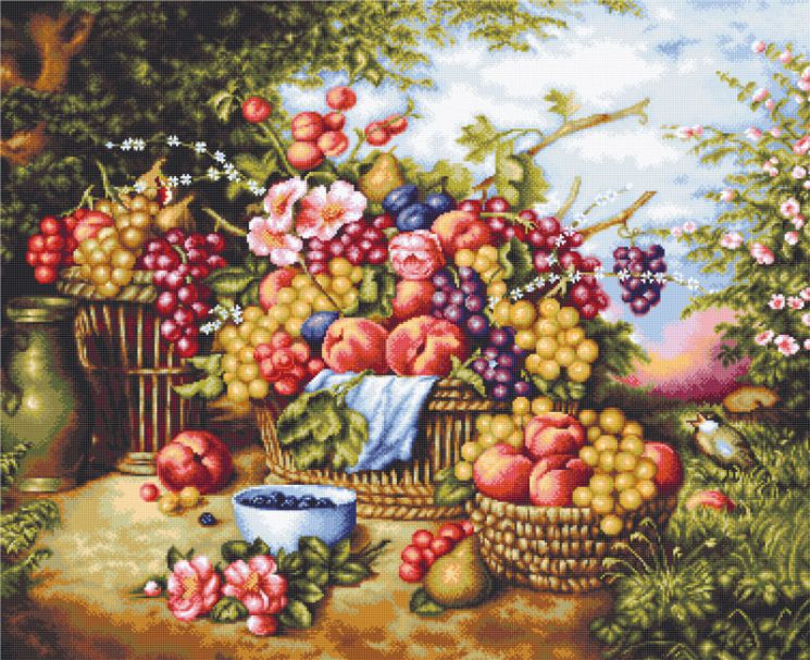 B475 Набор для вышивания Luca-S "Натюрморт на фоне природы"