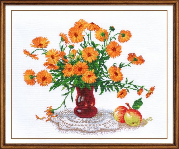 Набор для вышивания крестом ОВЕН "Календула" 934