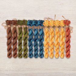 НМул-ИМР168-3282-5 Набор ниток OwlForest для схем «Индейские мотивы» (DMC) 5 цветов «Рыбы» 28 каунт в 2 нити